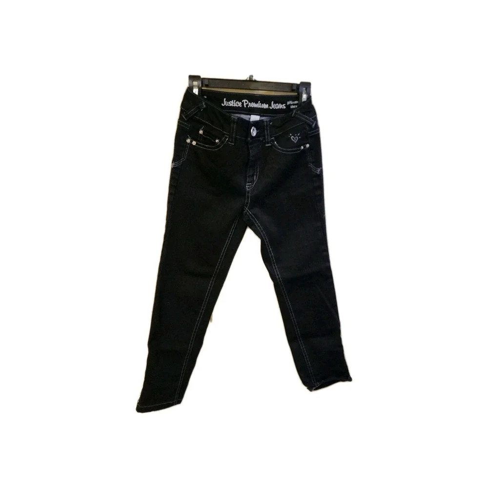 Girls Premium Justice Jeans Black Simply Low Size 12S